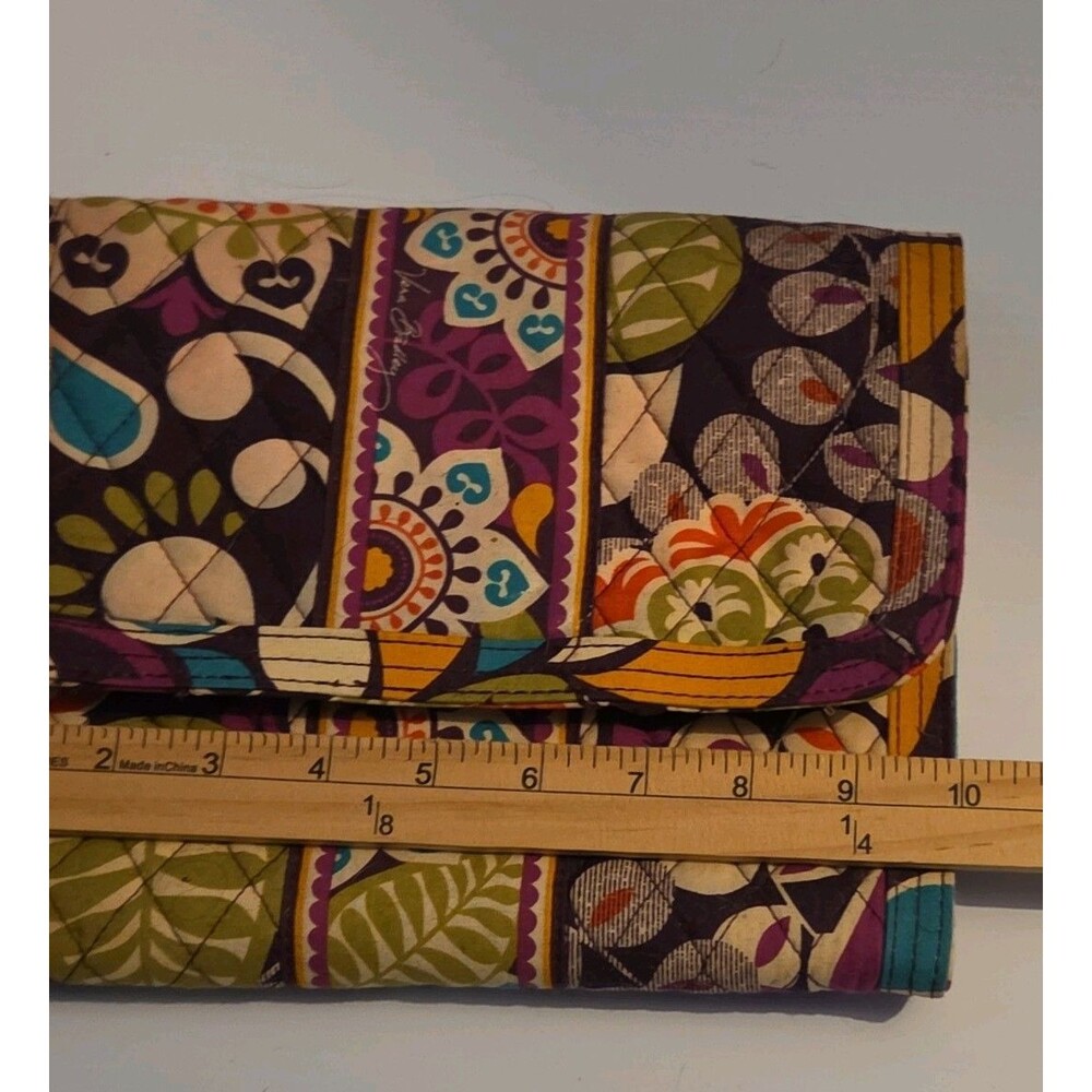 Vera Bradley Folding Travel Organizer Plum Crazy Purple Floral Cosmetic Bag Case - Picture 3 of 16